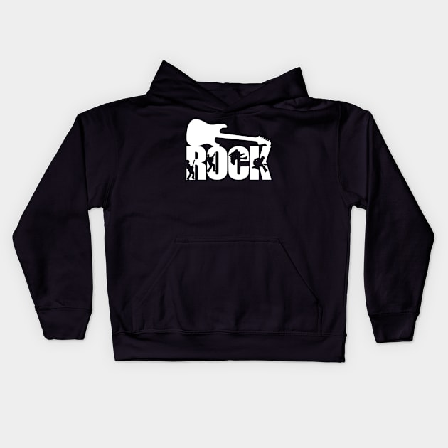 Rock Guitar Kids Hoodie by Ndolor